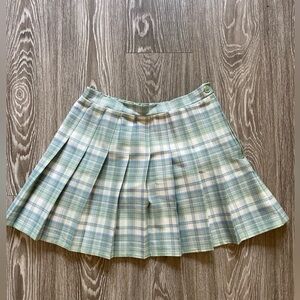 Green plaid school girl skirt